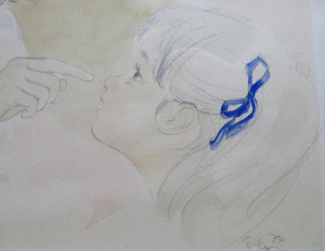 ◆ おおた慶文　「おかあさん」（仮題）  肉筆原画　水彩画 ◆