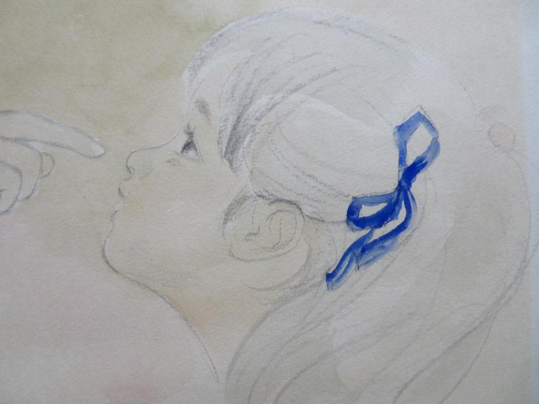 ◆ おおた慶文　「おかあさん」（仮題）  肉筆原画　水彩画 ◆