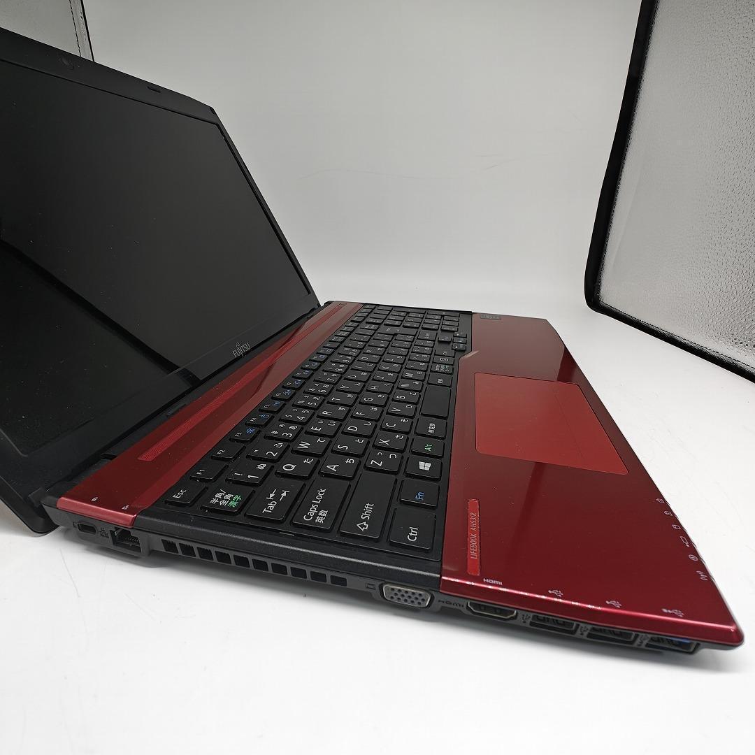 【富士通】AH53 高速i7 SSD256GB 16GB レッド ノートPC
