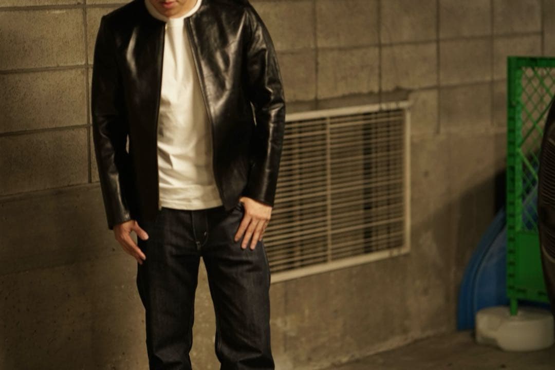 FINE CREEK＆Co. ノーカラー レザー ジャケット Bud 40