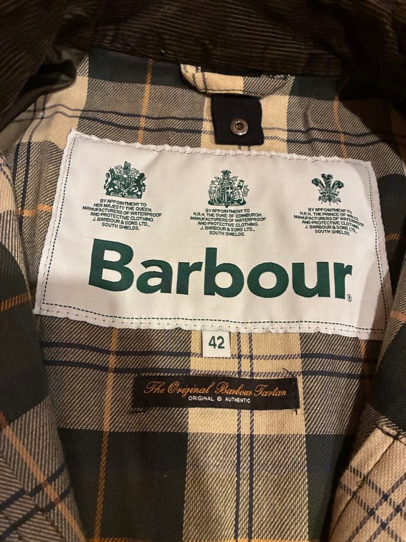 スーパーセール！Barbour オリーブグリーン ビデイル ノンオイル　42
