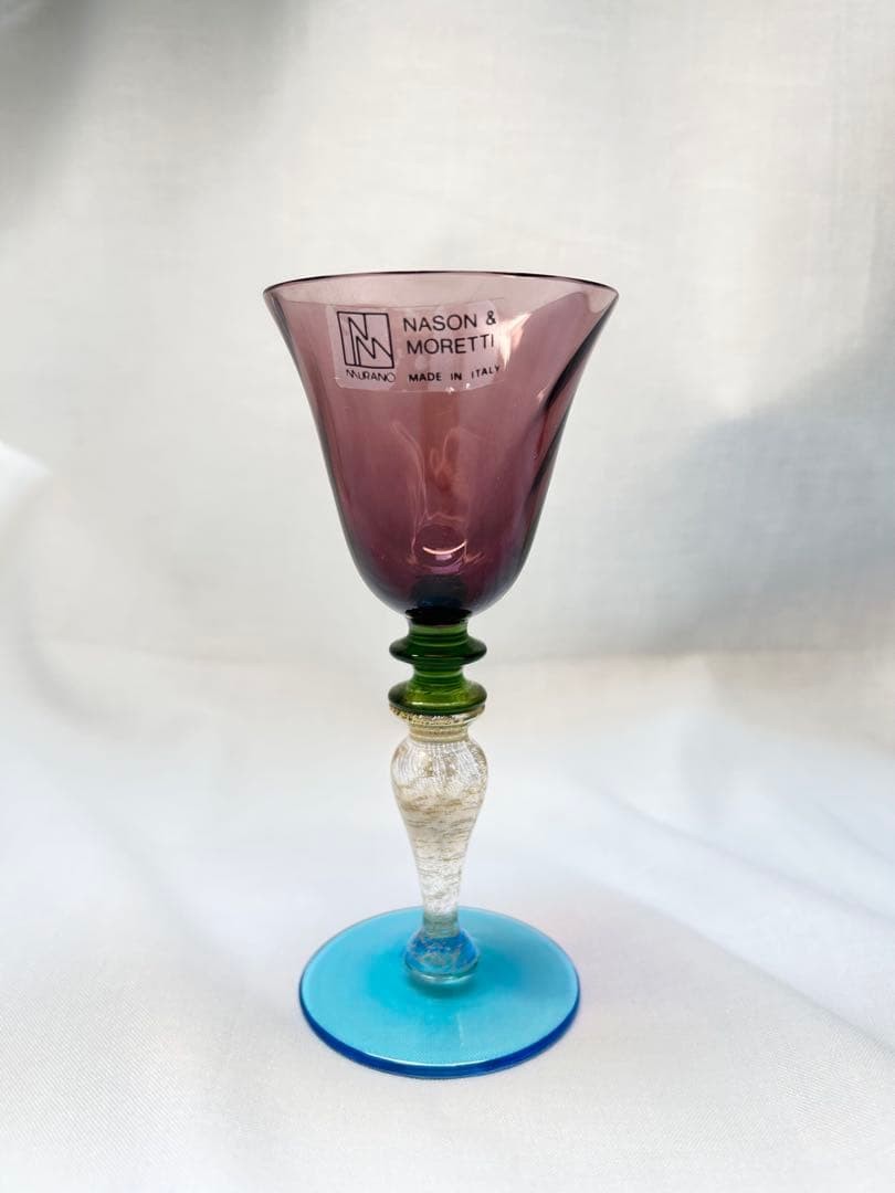 ベネチアングラスNason & Moretti カラフルガラスワイングラス