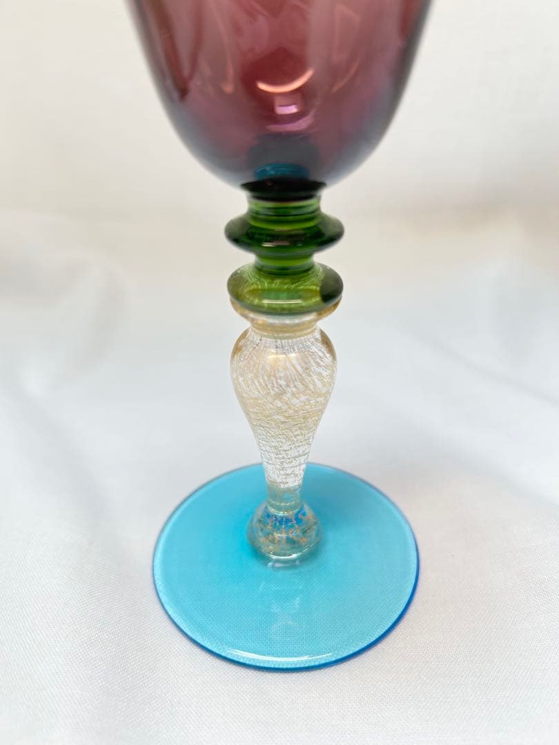 ベネチアングラスNason & Moretti カラフルガラスワイングラス