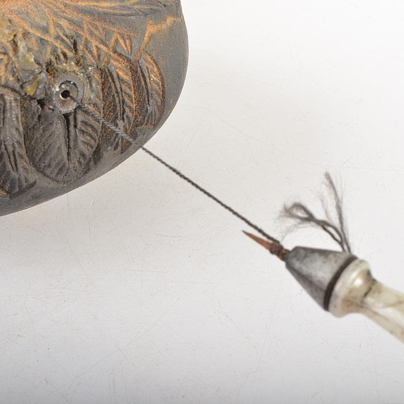 桃太郎　古民具　大工道具　 壷重刀 木彫　墨壷　M　R6610