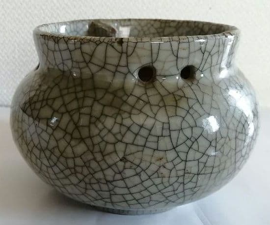 大河内焼　ヒビ焼き風炉