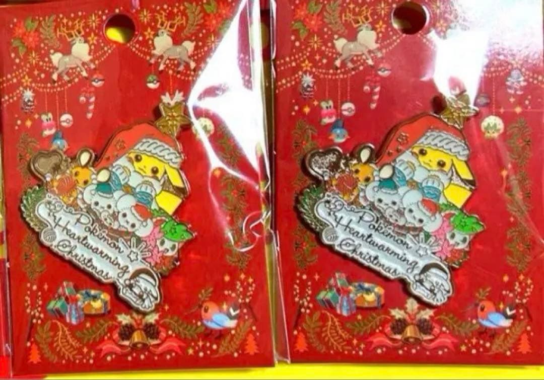ポケモンセンター　クリスマス　2024 ロゴピンズ　2個　ピカチュウ