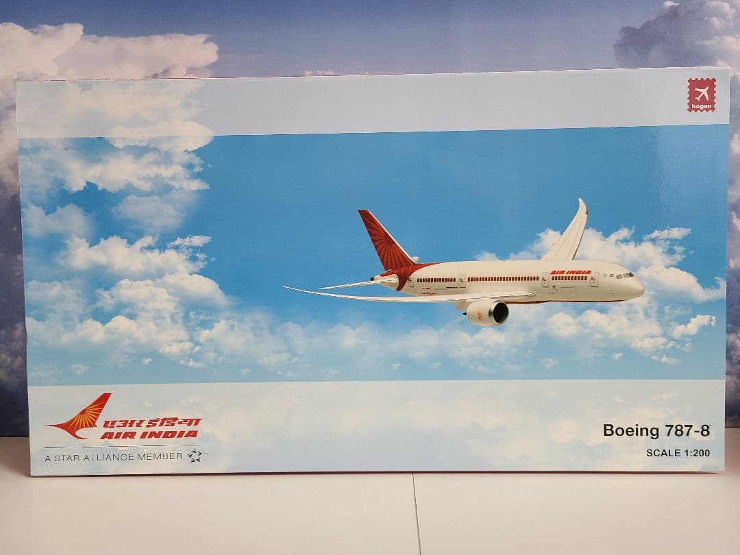 B787-8 エアインディア 飛行姿勢 (スタンド付属) 希少