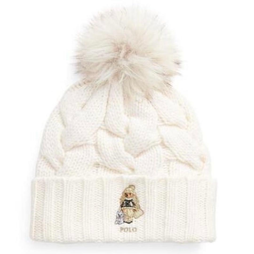 超希少❣️ポロベア シベリアンハスキー ニット帽 ホワイト ラルフローレン