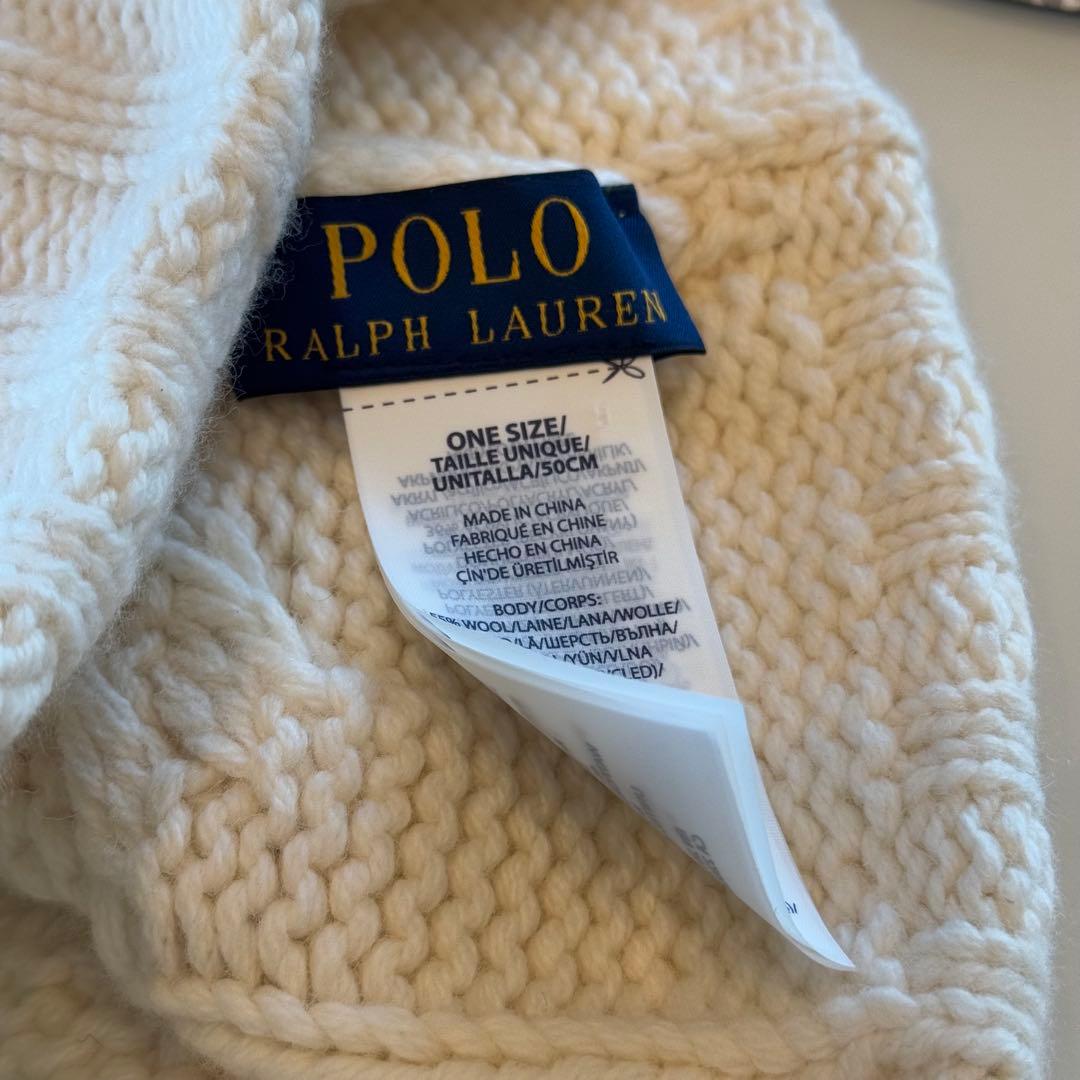 超希少❣️ポロベア シベリアンハスキー ニット帽 ホワイト ラルフローレン