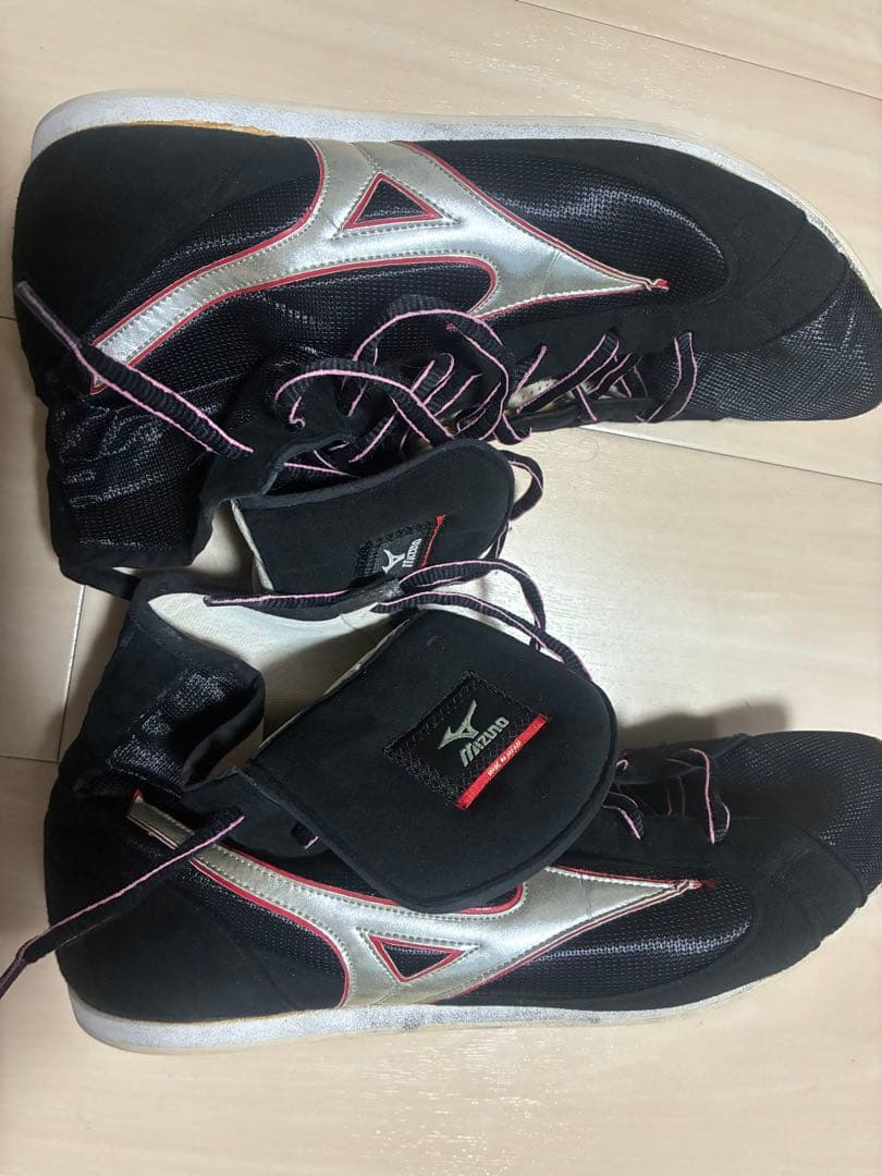 【Mizuno】ボクシングシューズ ブラックレッド ローカット オーダー 希少