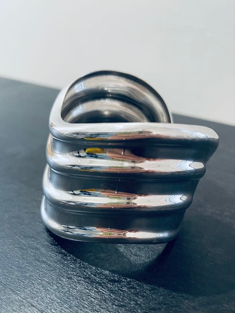 ヴィンテージ シルバーバングル　メキシコシルバー　925 ボーンカフ