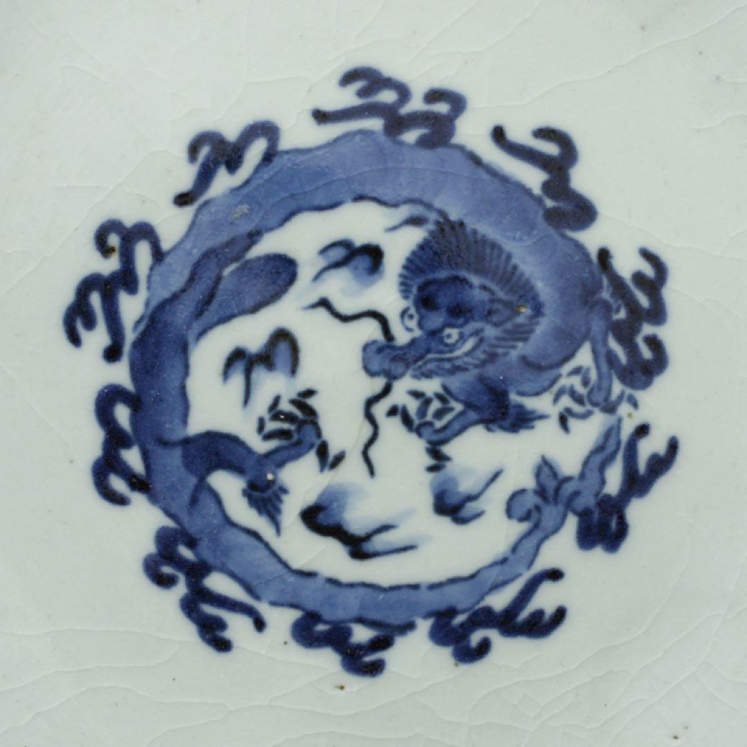 伊万里　古伊万里　江戸　中期　龍　型紙摺り