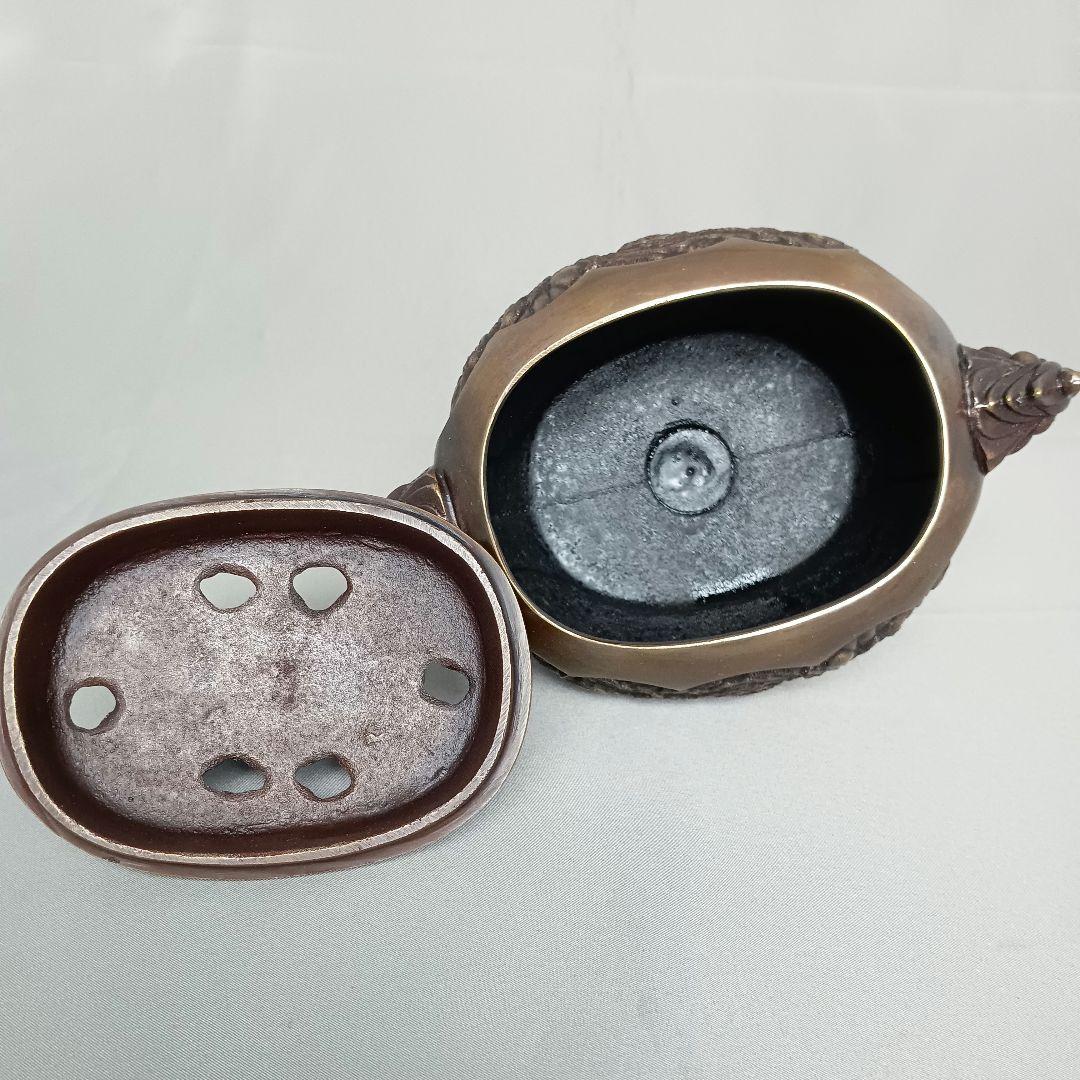 未使用 高岡銅器 七福神 銅製 耳付 香炉