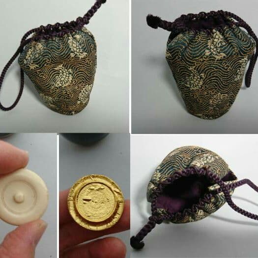 ①膳所焼/陽炎園作 淡海ぜ々 共箱　お茶道具　裏千家