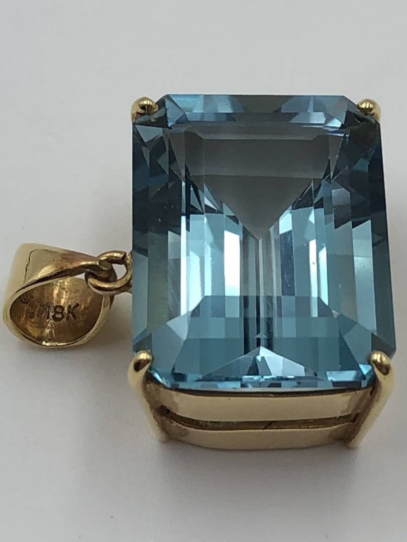 【masa_ruth1012】 アクアマリン ペンダント K18刻印