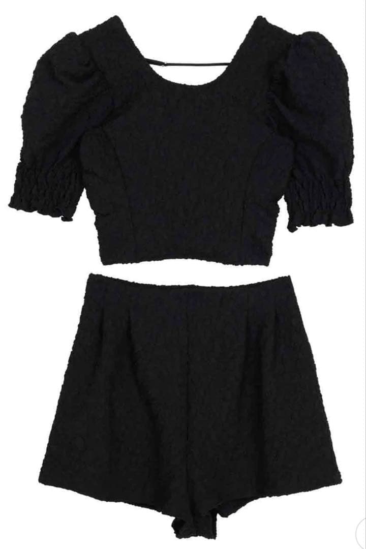 Ameri BUMPY PUFF SHOULDER SWIMWEAR ブラック