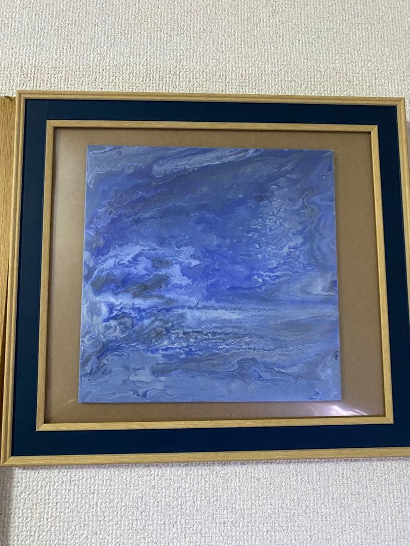 抽象画　青と赤