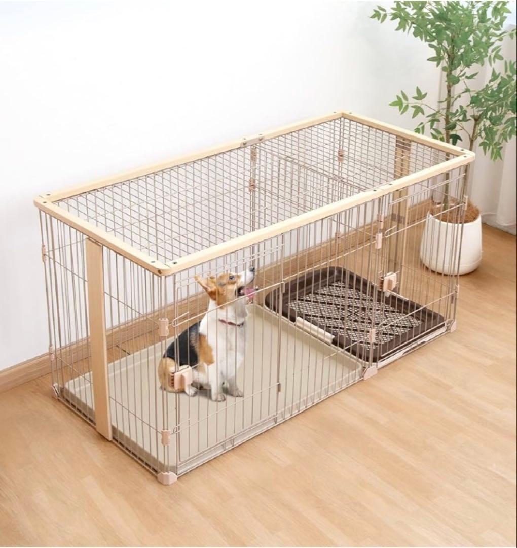 犬用ケージ　屋根付き　146cm x 73cm x 70cm