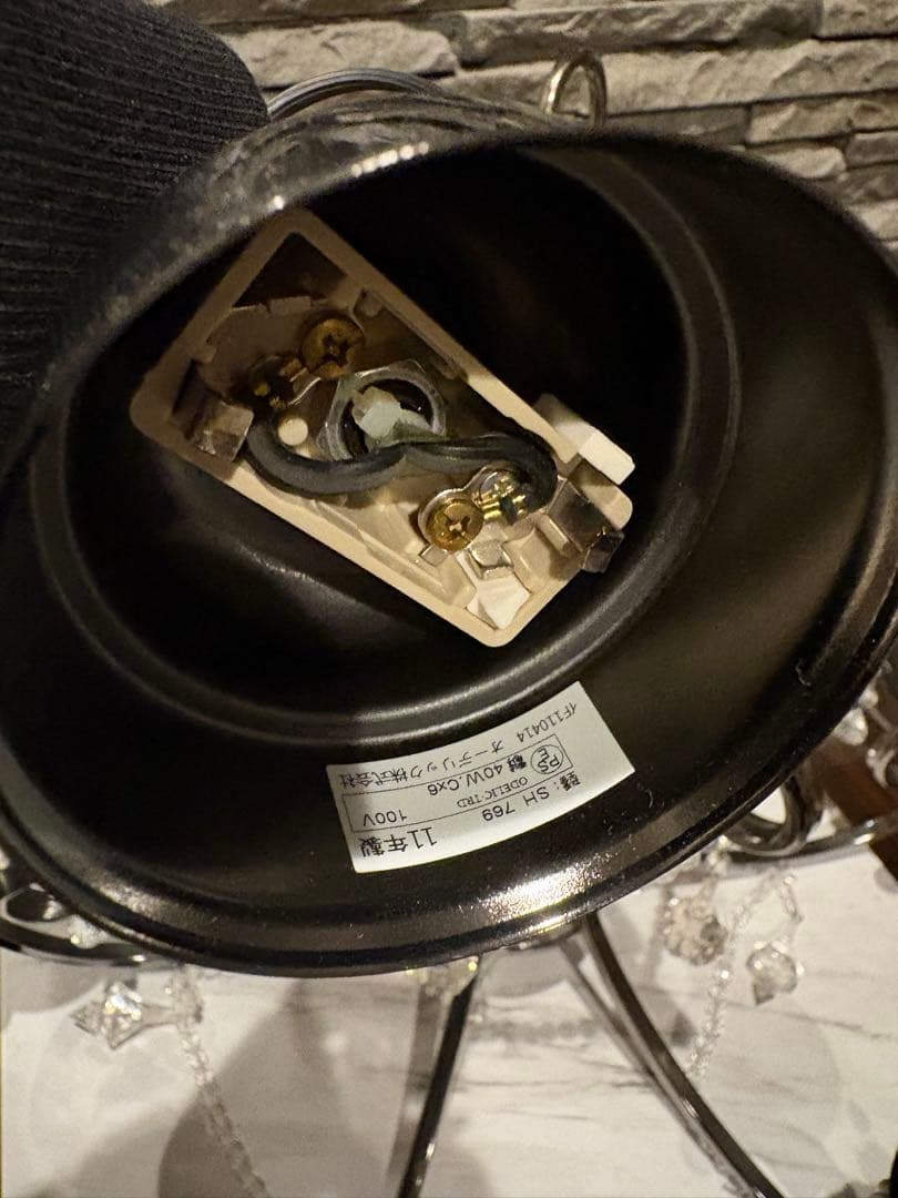 P*1様 ブラックシャンデリア 6灯 クリスタル装飾