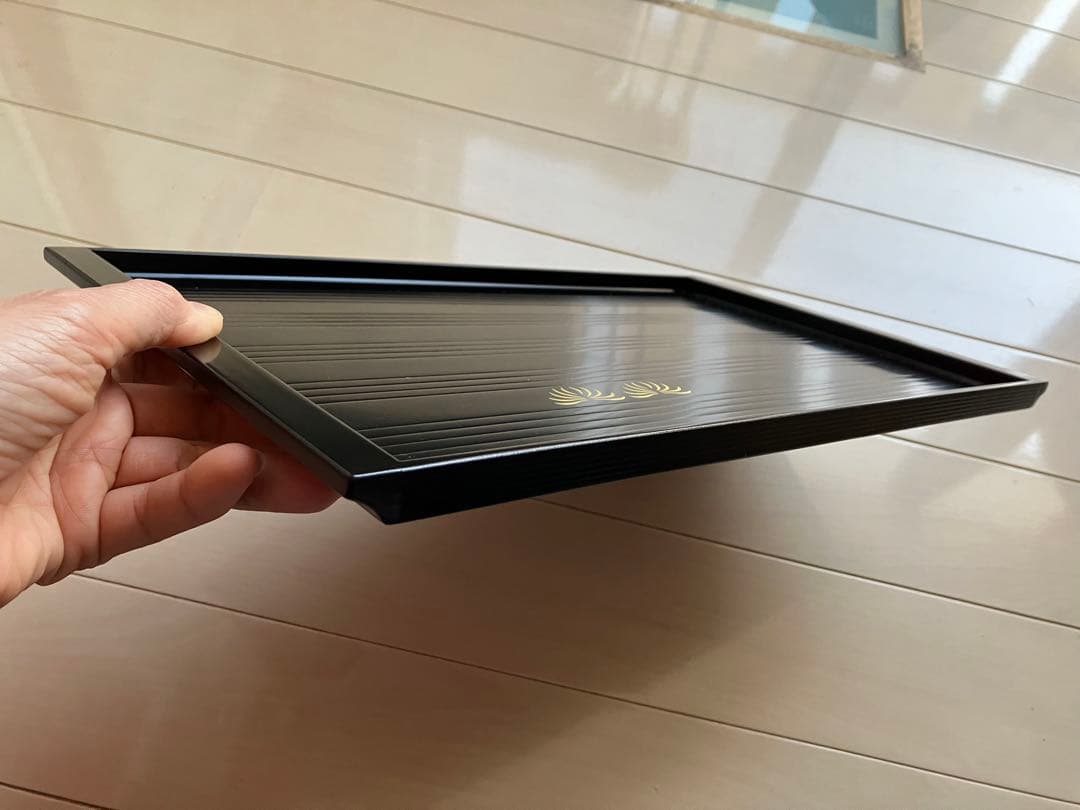 ★【新品】象彦　京漆器　鳳凰　菊　角盆　西村彦兵衛　盆　2枚セット