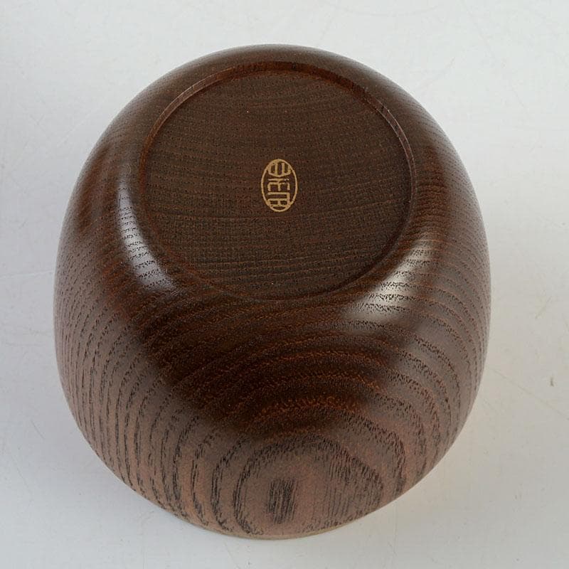 茶道具　山中漆器　中川巴之介作　桑製　梅蒔絵　棗　共箱　V　9321