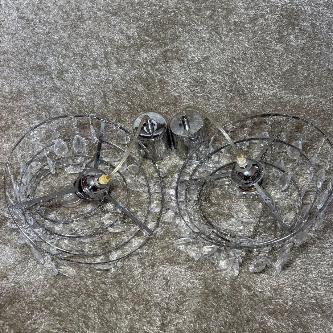 ディクラッセ　シャンデリア　2灯セット　クリスタルビーズ