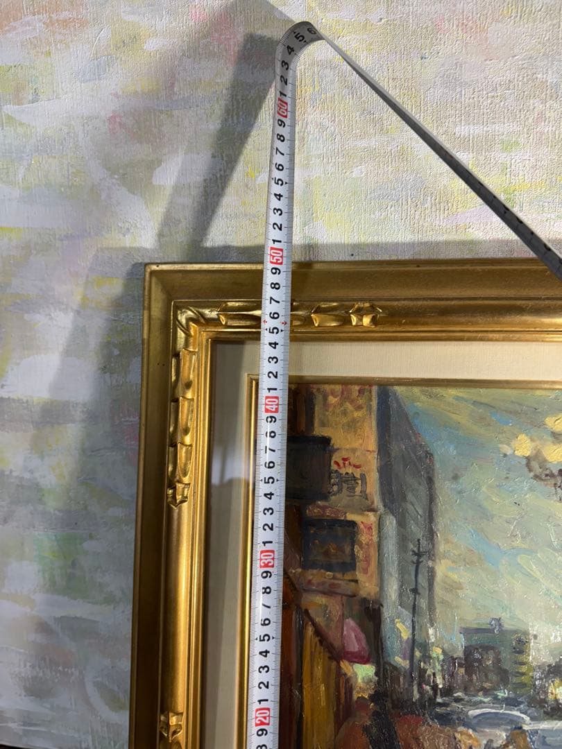 油彩画 街の風景 M.