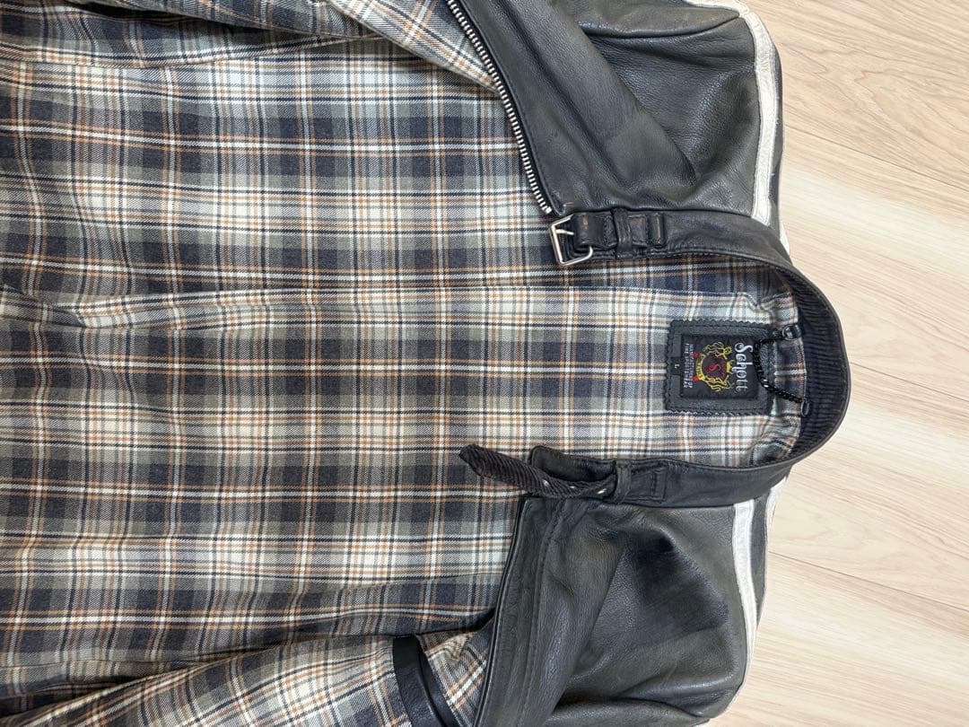 Schott ブラックレザーライダースジャケット Lサイズ