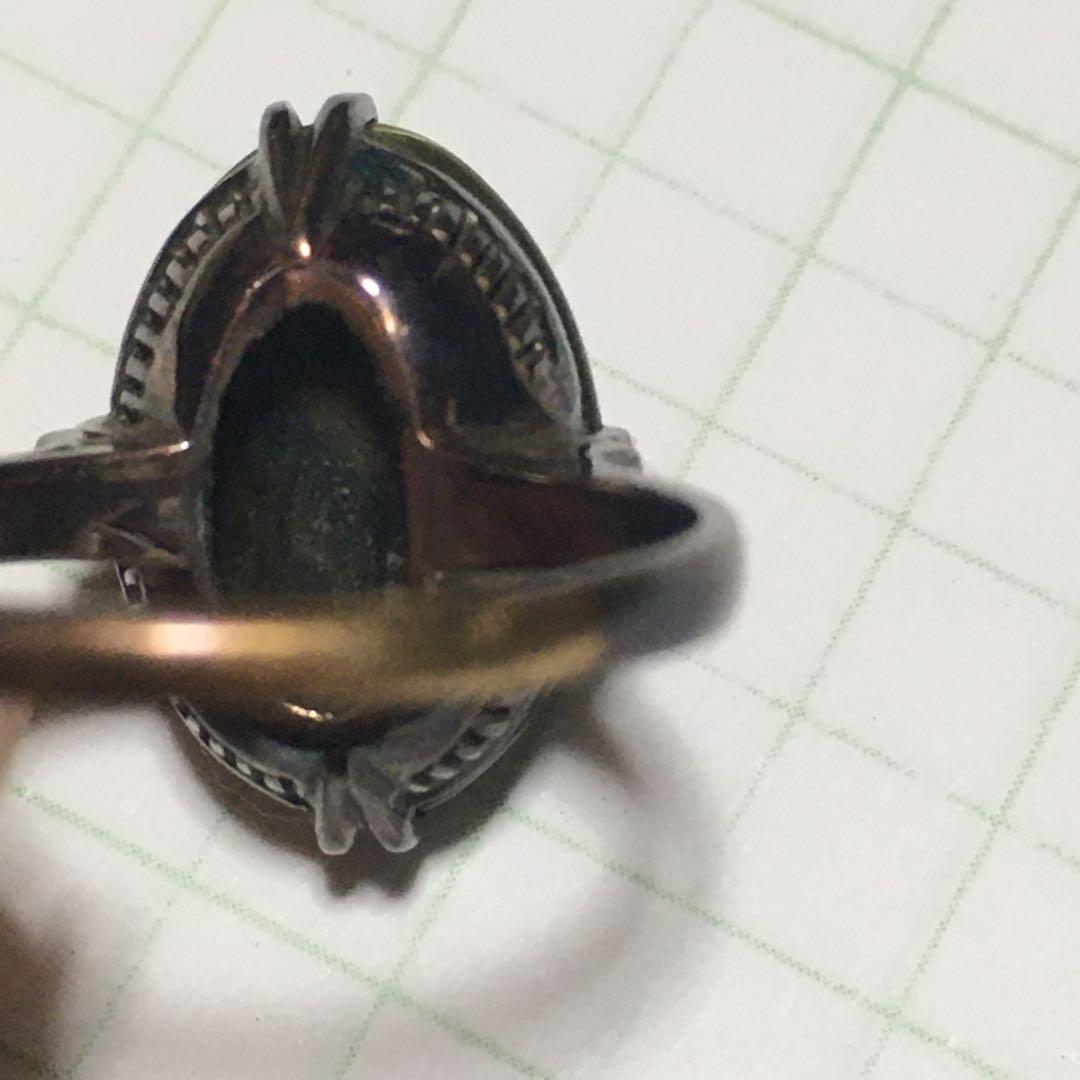 天然石リング　タイガーアイリング　K18 刻印あり