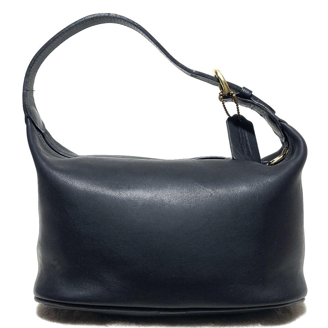 【美品】OLD COACH　ハンドバッグ レザー ポーチ チャーム 黒 4145