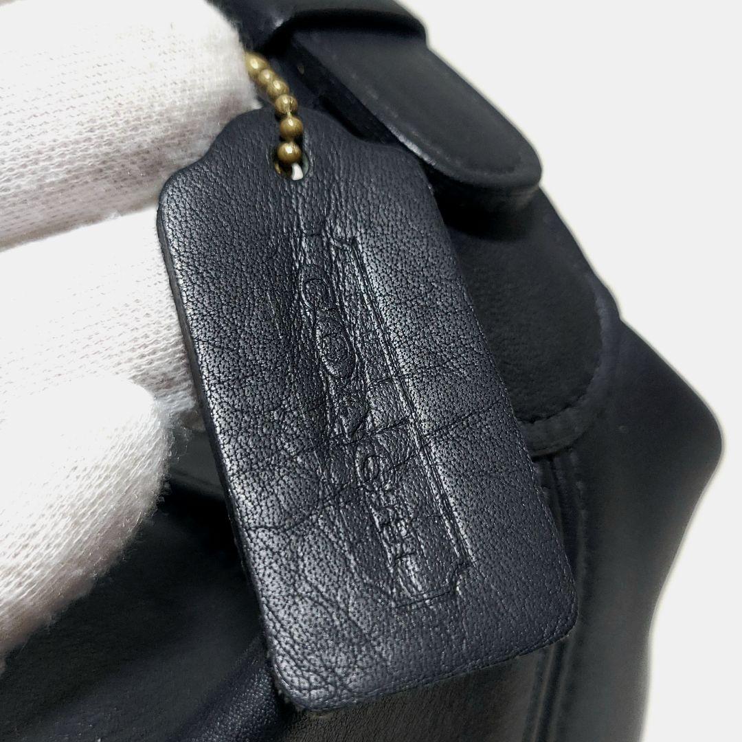 【美品】OLD COACH　ハンドバッグ レザー ポーチ チャーム 黒 4145