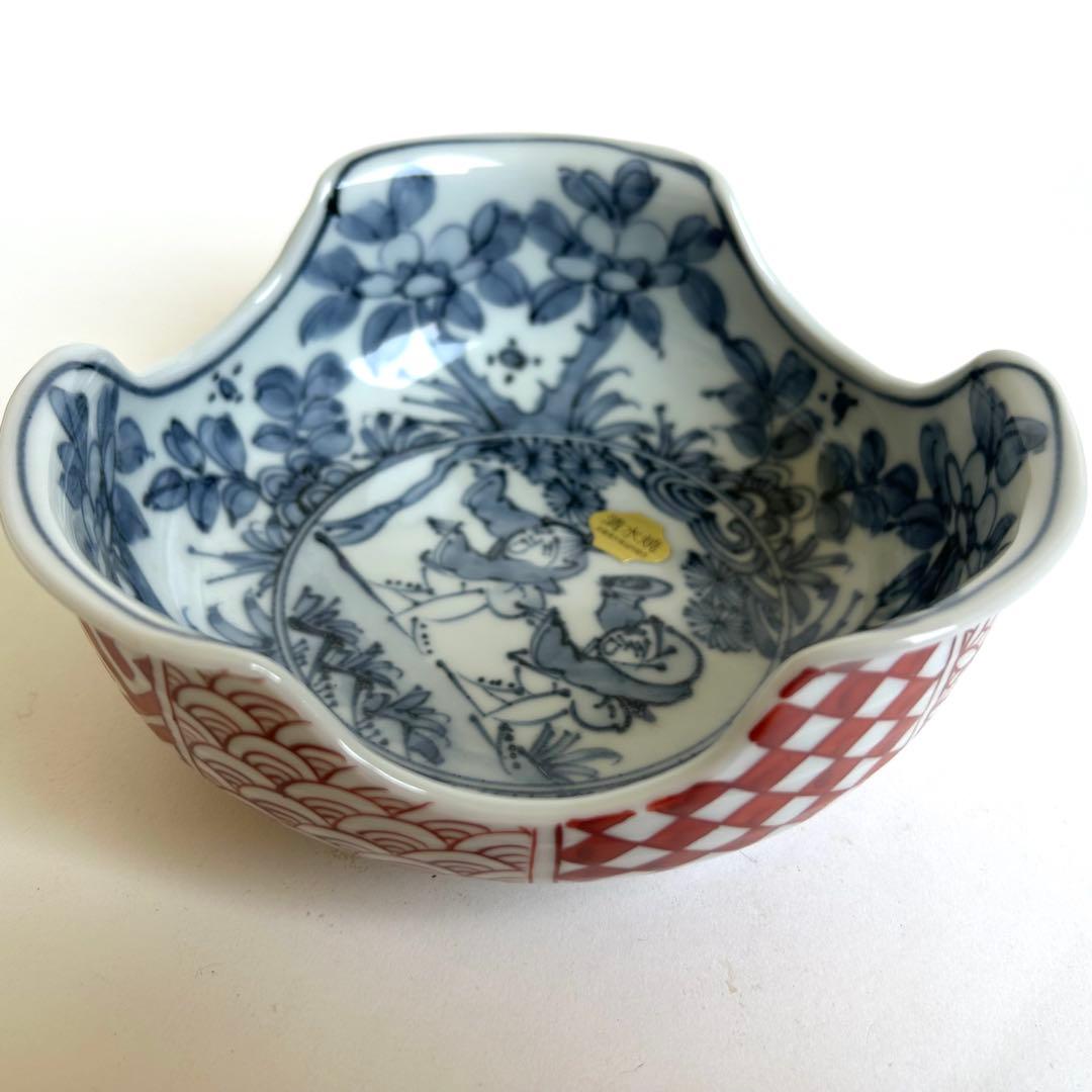 【未使用】京焼 清水焼 瑞昭窯 鉢 多用鉢 手書き ボウル 染付け