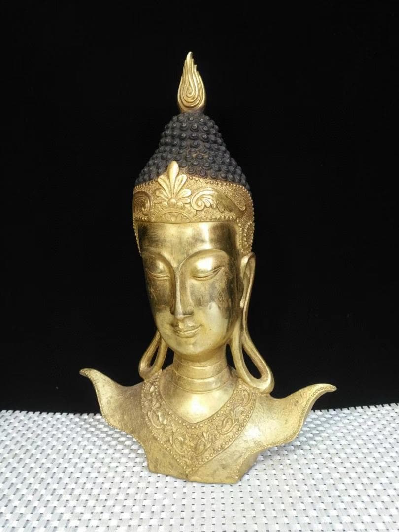 古美術・タイ仏教・旧蔵銅鎏金【釈迦牟尼仏】・純手作り・供養仏像・風水開運・置物