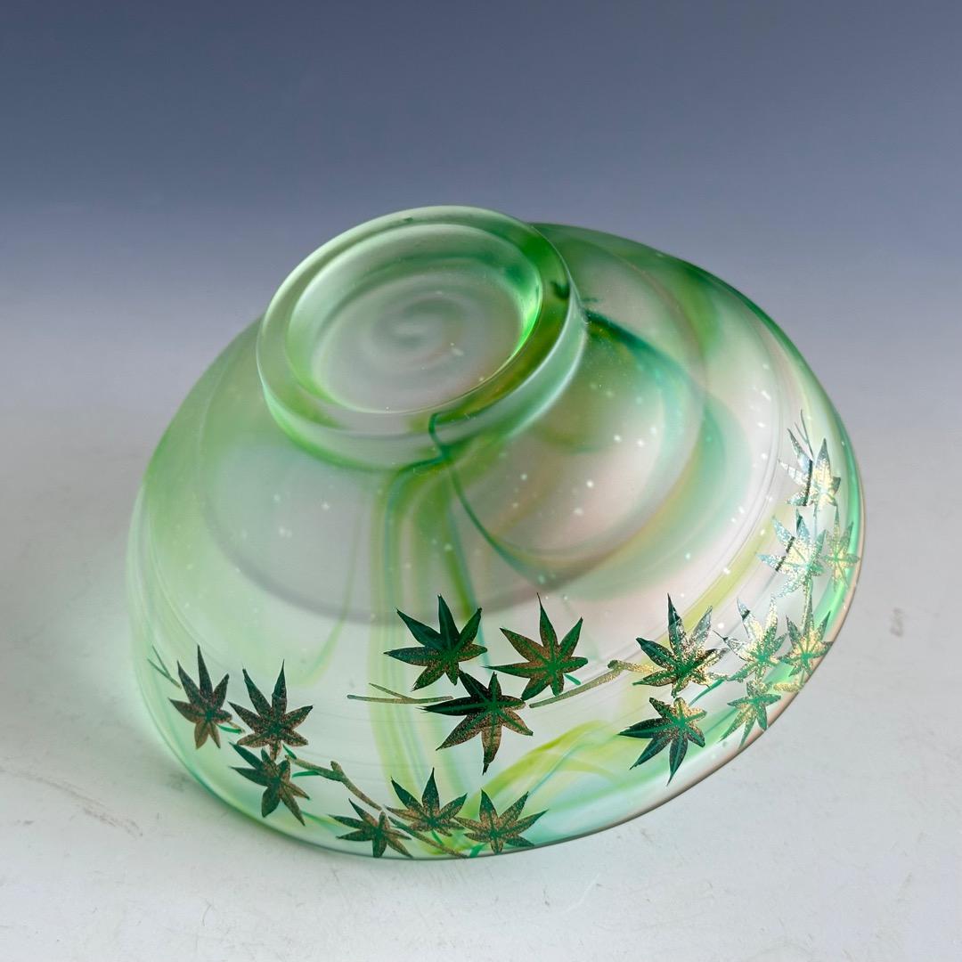 茶道具　ガラス　青楓絵　平茶碗　関吉昭　蒔絵　吉田華正　夏　涼しげ　硝子　抹茶