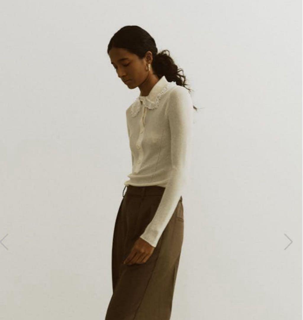 machatt 未使用フリルカラーリブニット