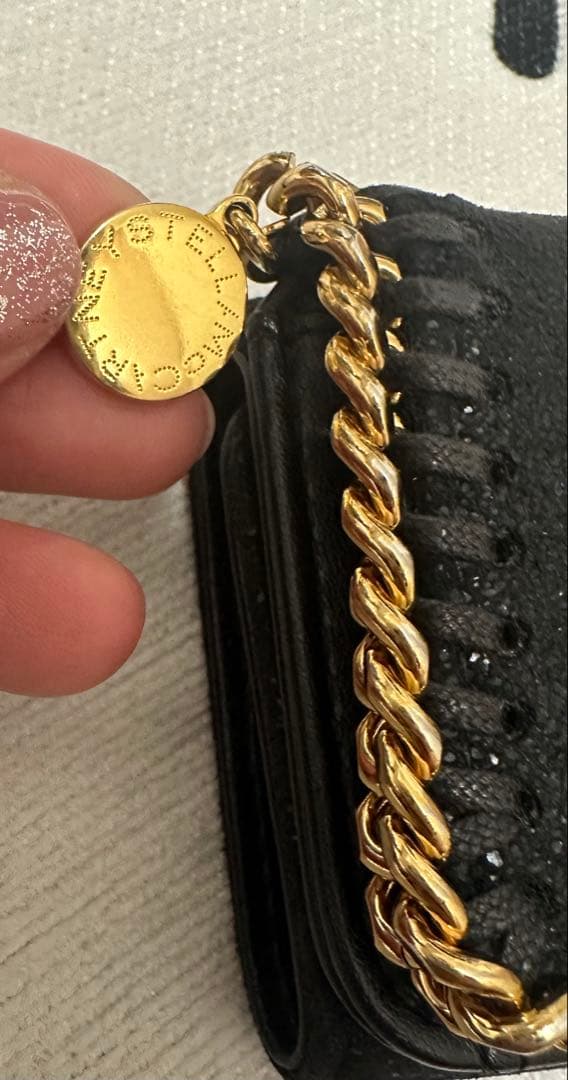 正規品！ステラマッカートニー★ファラベラ 三つ折財布 ブラック ゴールド