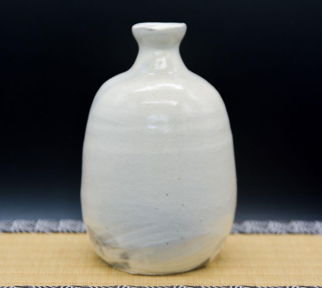 【金重素山】鶴山窯 粉引 徳利 共箱