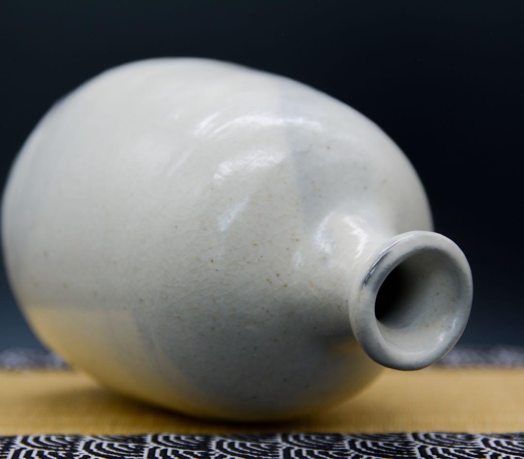 【金重素山】鶴山窯 粉引 徳利 共箱