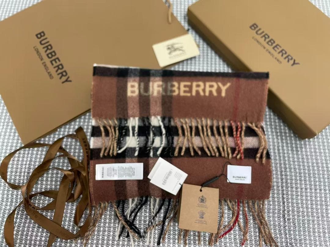 上品カラー カシミヤマフラー 美品