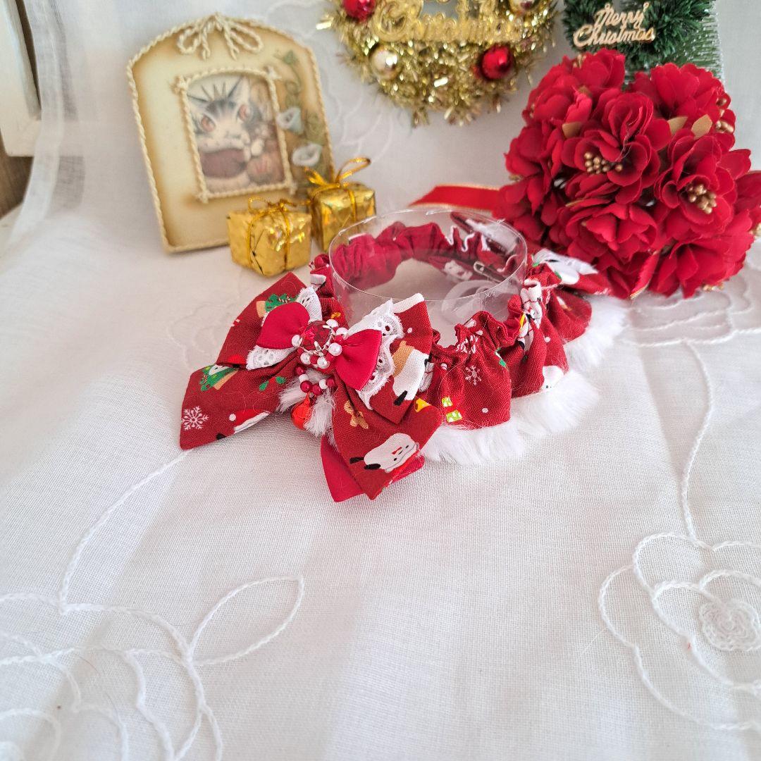 クリスマス短毛ファーシュシュ(赤シマナガエ)わんちゃん猫ちゃん用