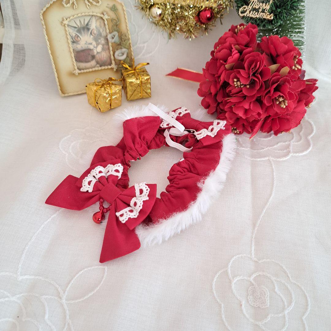 クリスマス短毛ファーシュシュ(赤シマナガエ)わんちゃん猫ちゃん用