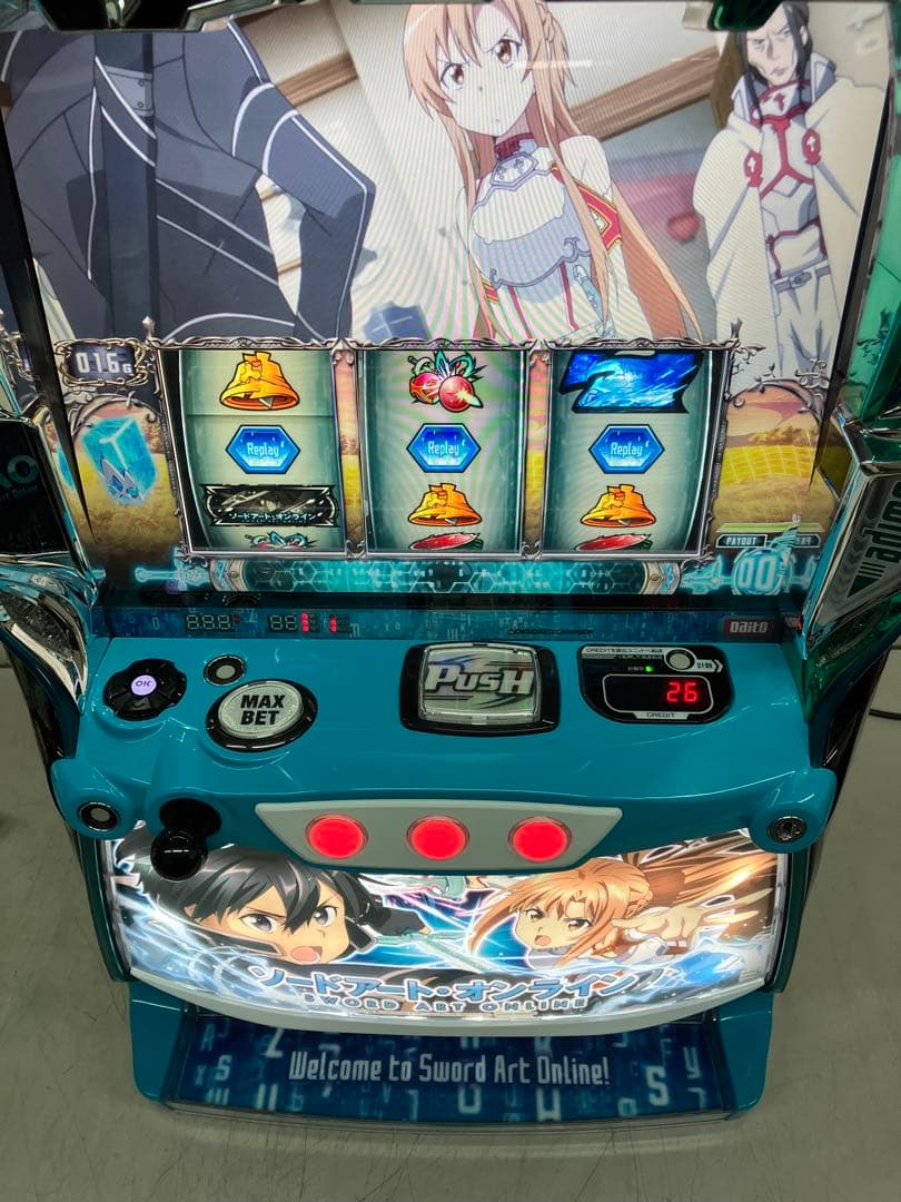 売約済み　パチスロ実機　SAO ソードアートオンライン　スマスロユニット付き