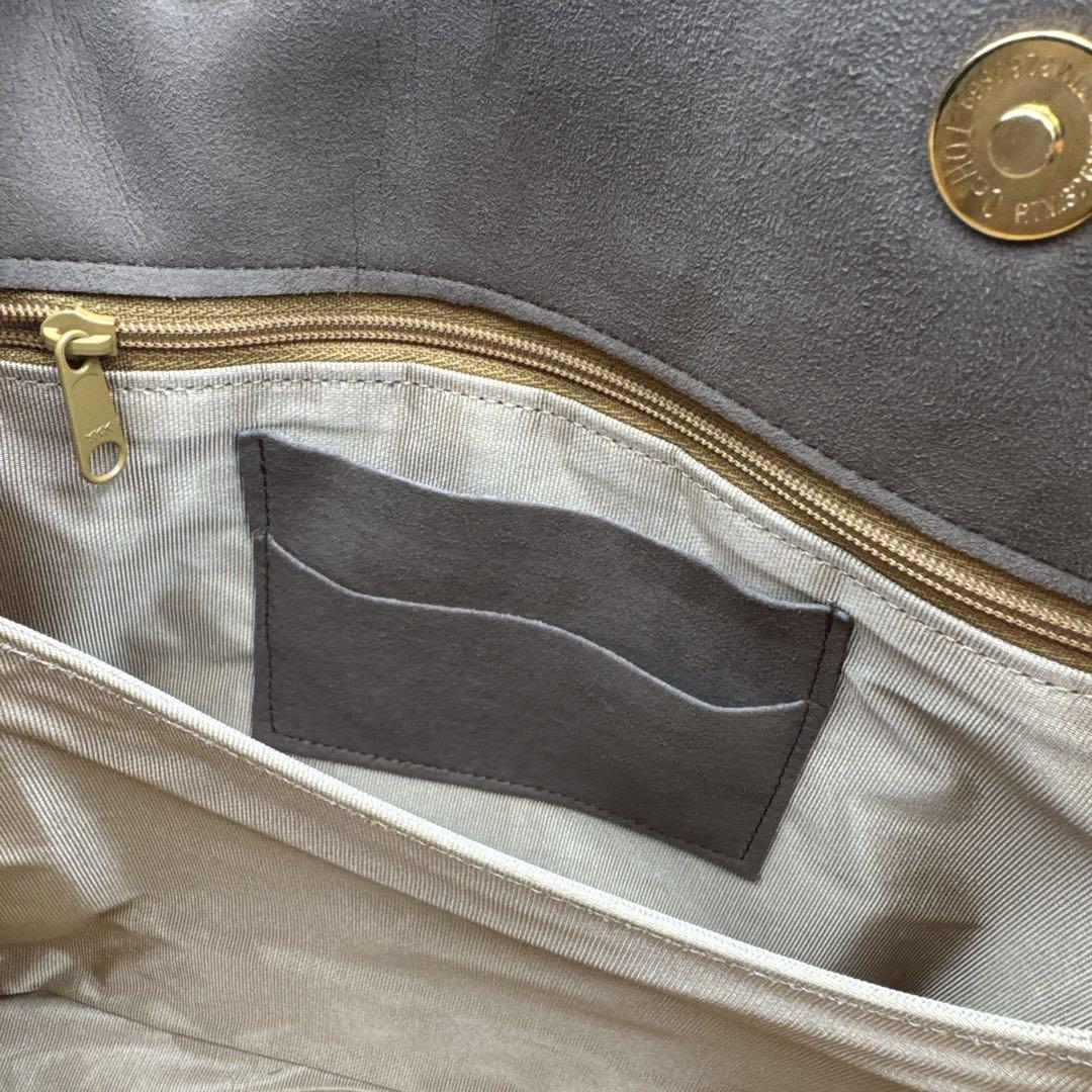 極美品 岡重 OKAJIMA 和装バッグ 京友禅 ソフリナ ベージュ 花唐草