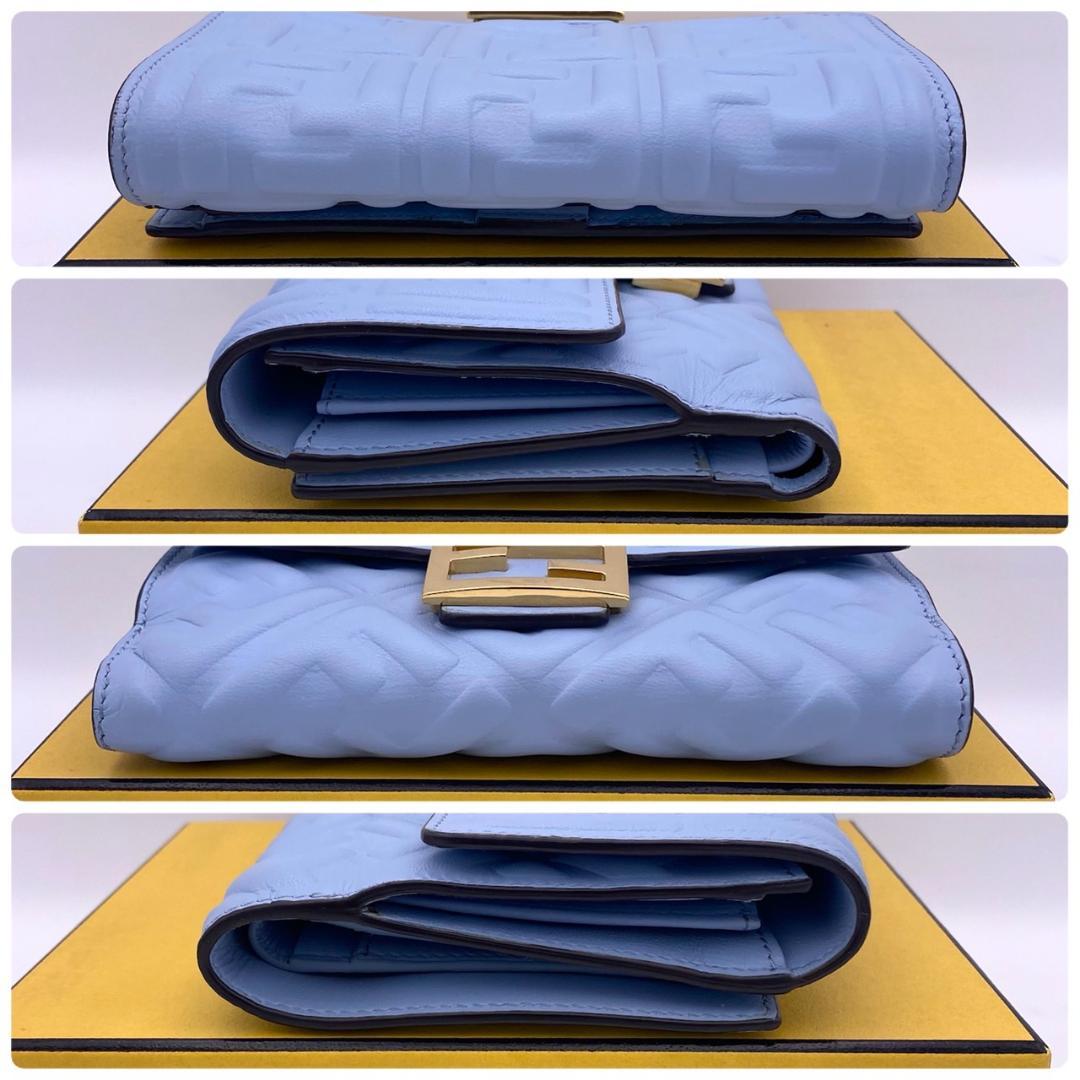 美品 FENDI フェンディ ズッカ バケットウォレット エンボイスレザー