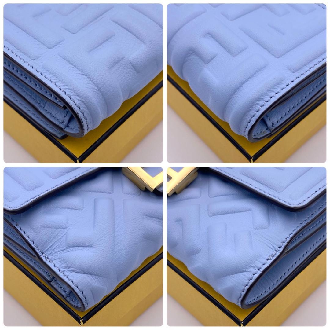 美品 FENDI フェンディ ズッカ バケットウォレット エンボイスレザー