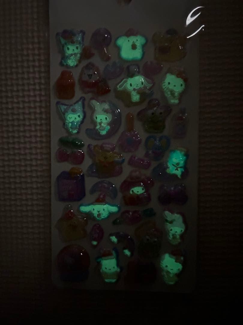 ポンポンドロップ硬質蓄光キャラクターシール80枚セット