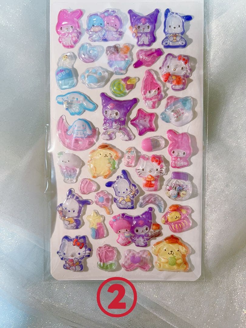 ポンポンドロップ硬質蓄光キャラクターシール80枚セット