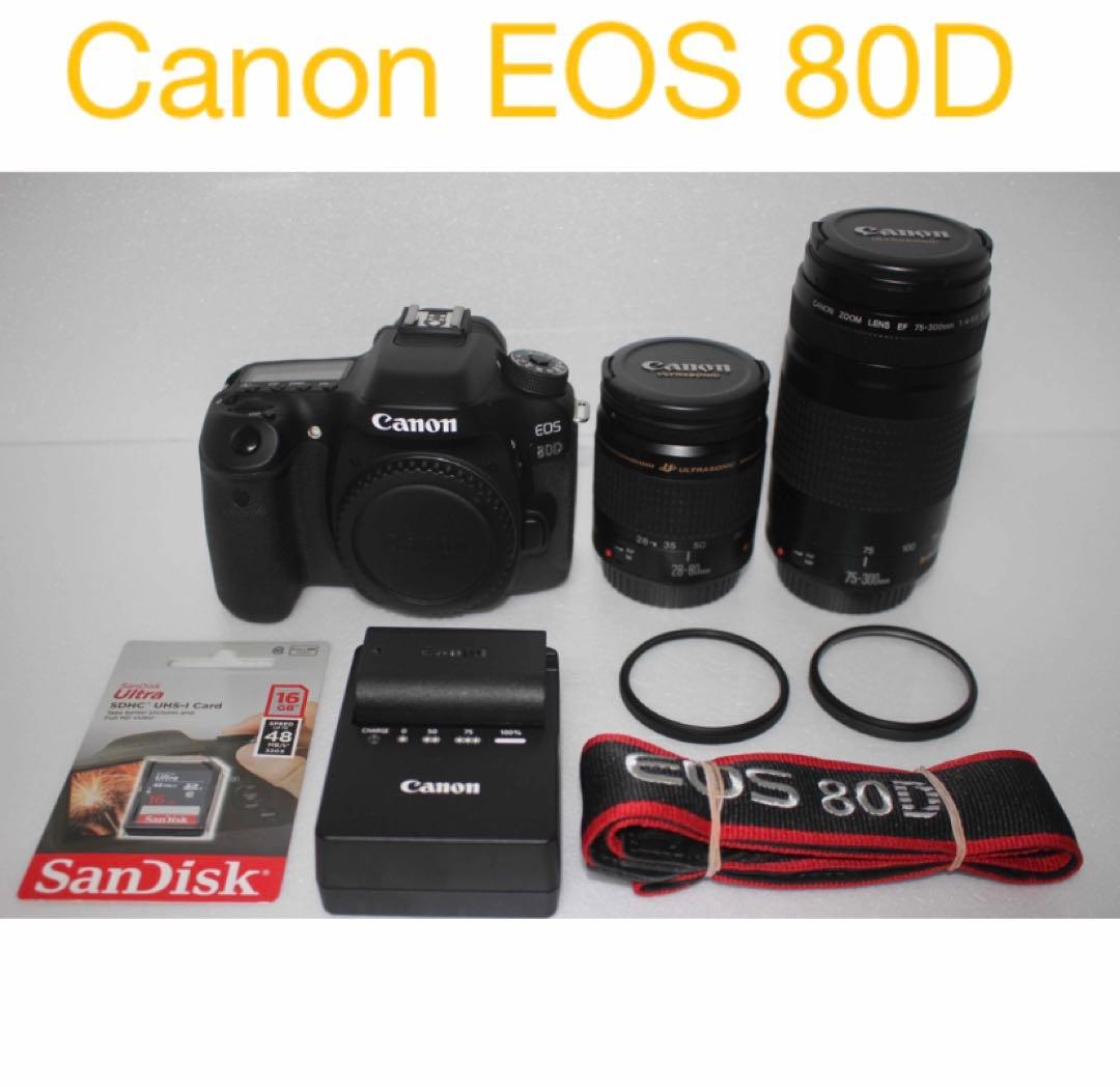 デジタル一眼レフカメラCanon EOS 80D 標準&望遠ダブルレンズセット