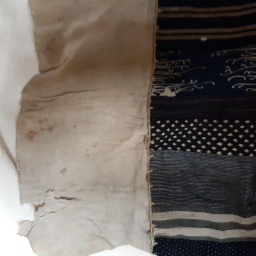 襤褸　巾着　藍木綿