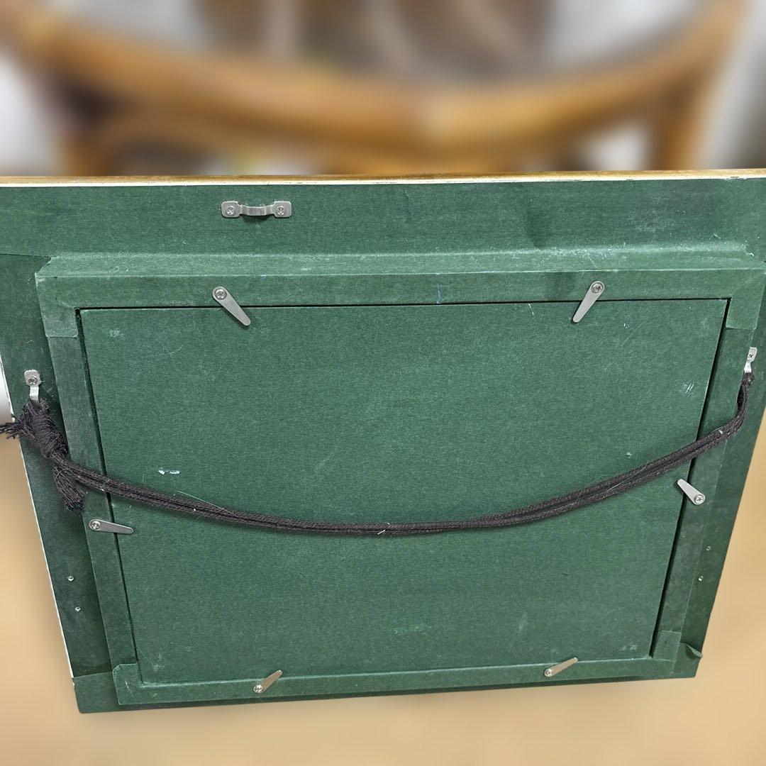 伊藤三千人 小さな油彩画 ゴールドフレーム 山風景